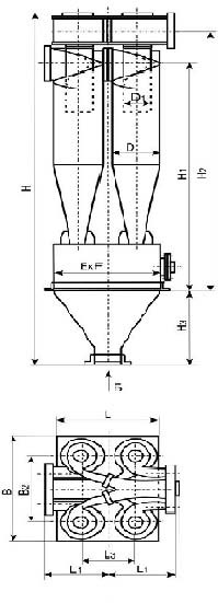 Схема циклона ЦН-15х4УП